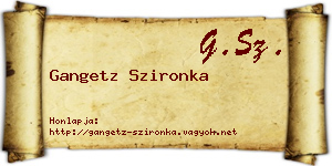 Gangetz Szironka névjegykártya